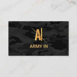 Black camouflage   business card