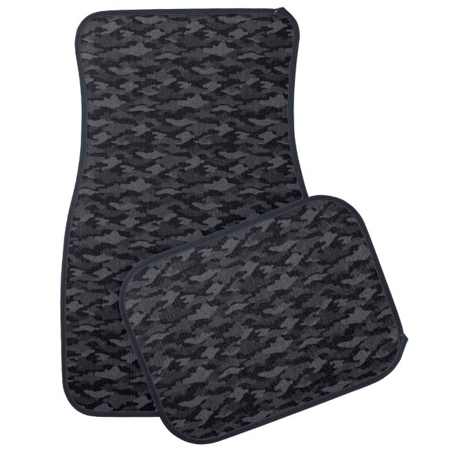 Black Camouflage Car Floor Mat (Set)