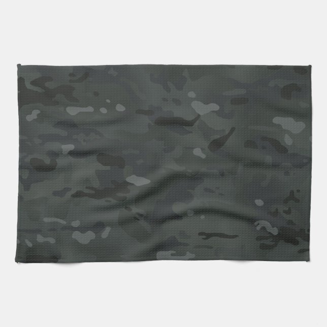 Black Camouflage I Kitchen Towel (Horizontal)
