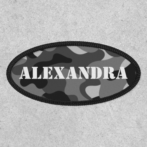 Custom Iron On Patches 8 Black Camouflage Military Camo Personalized Name Patch
