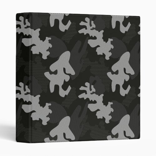 Black Camouflage Pattern 3 Ring Binder