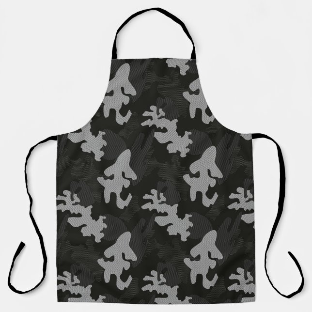 Black Camouflage Pattern Apron (Front)