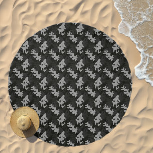 Black Camouflage Pattern Beach Towel