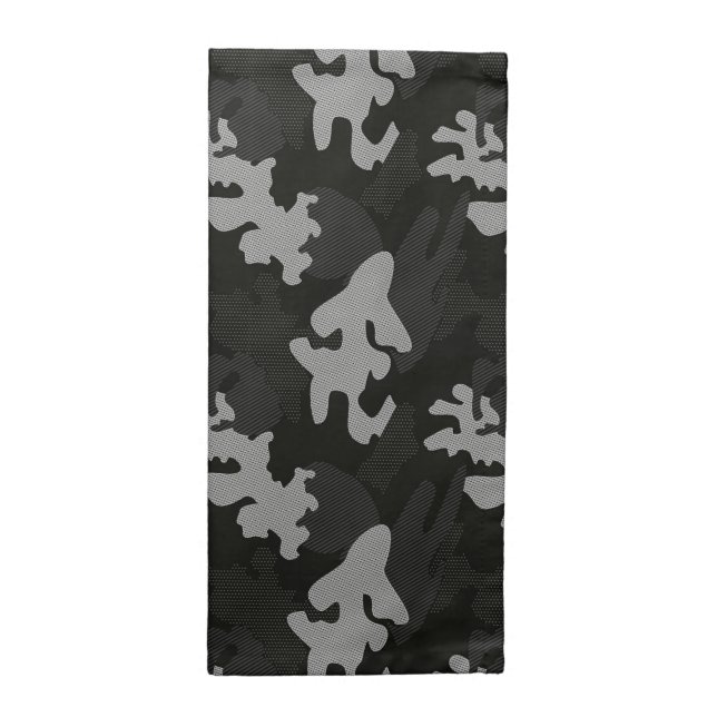 Black Camouflage Pattern Cloth Napkin (Half Fold)