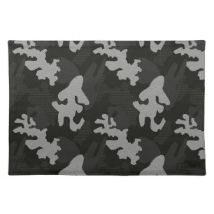 Black Camouflage Pattern Cloth Placemat