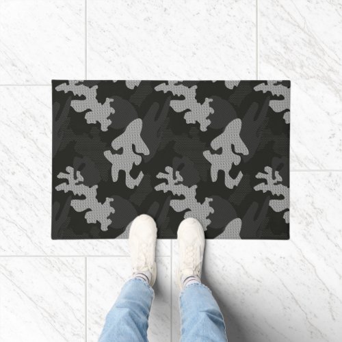 Black Camouflage Pattern Doormat
