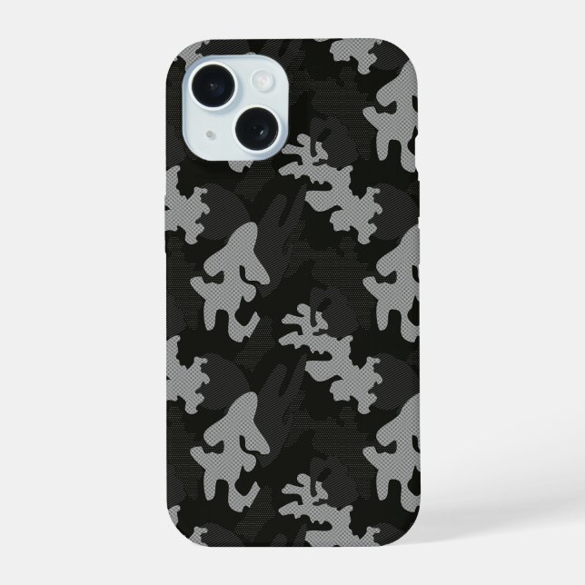 Black Camouflage Pattern Iphone Case (Back)
