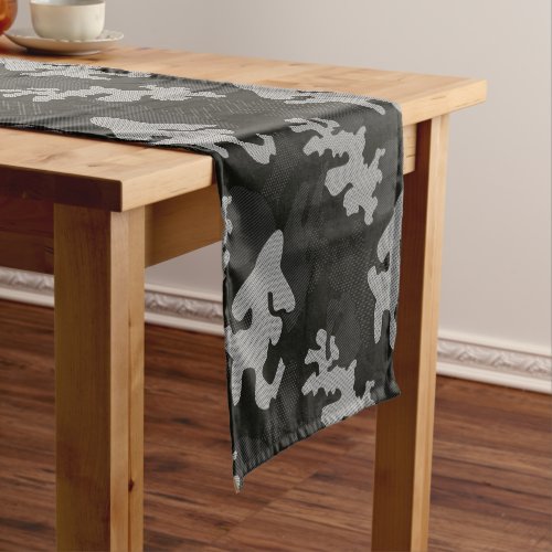 Black Camouflage Pattern Medium Table Runner