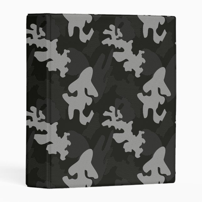 Black Camouflage Pattern Mini Binder (Front/Spine)