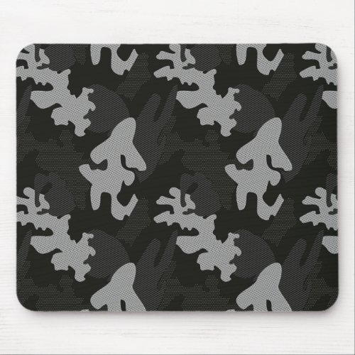 Black Camouflage Pattern Mouse Pad