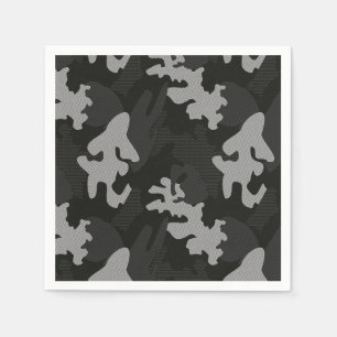 Black Camouflage Pattern Napkins
