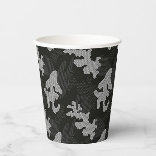 Black Camouflage Pattern Paper Cups