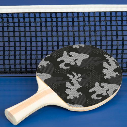 Black Camouflage Pattern Ping Pong Paddle