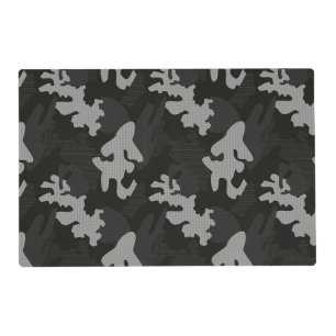 Black Camouflage Pattern Placemat