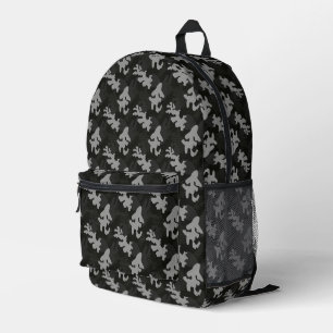 Black Camouflage Pattern Printed Backpack