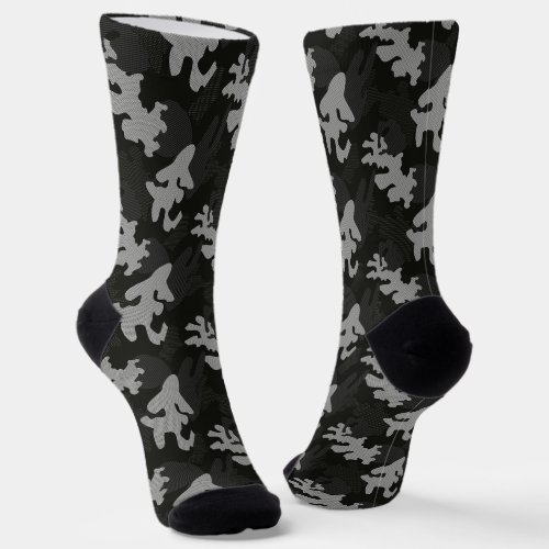 Black Camouflage Pattern Socks