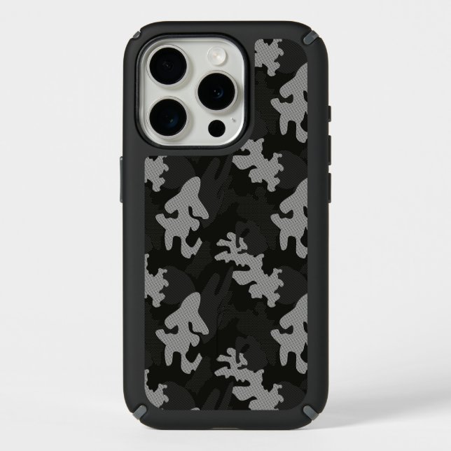 Black Camouflage Pattern Speck iPhone Case (Front)
