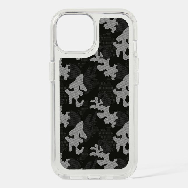 Black Camouflage Pattern Speck iPhone Case (Front)