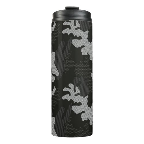 Black Camouflage Pattern Thermal Tumbler