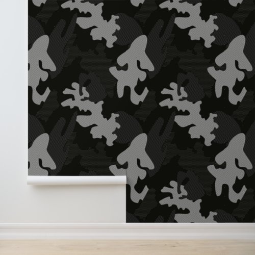 Black Camouflage Pattern Wallpaper