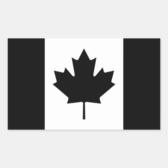 Black Canada Country Flag Rectangular Sticker (Front)