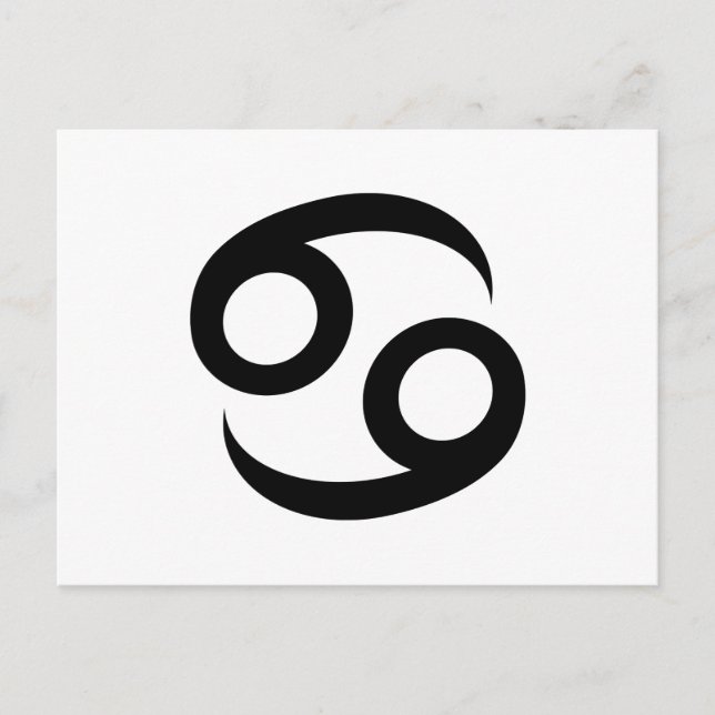 Black Cancer Zodiac Symbol Postcard (Front)