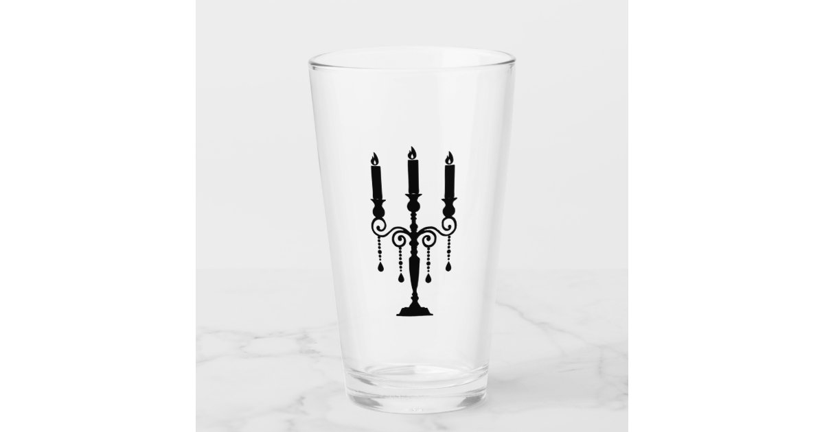 Black candelabra print glass Zazzle