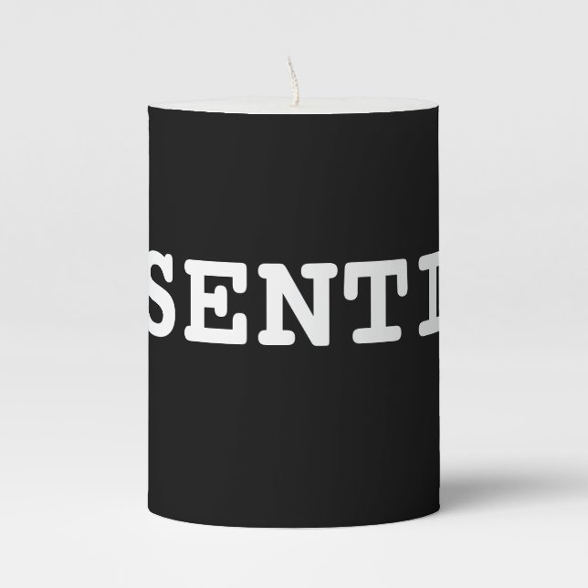 Black Candle That Says Essential (Front)