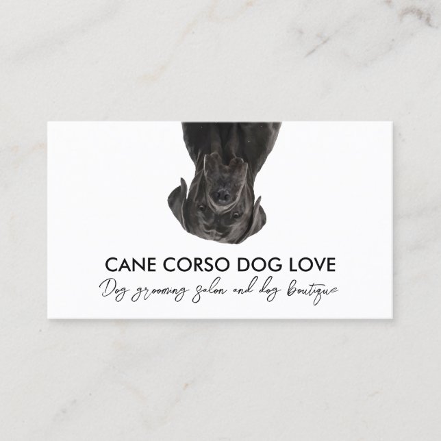 Black Cane Corso Dog Business Card (Front)
