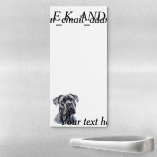 Black Cane Corso Dog Portrait Magnetic Notepad