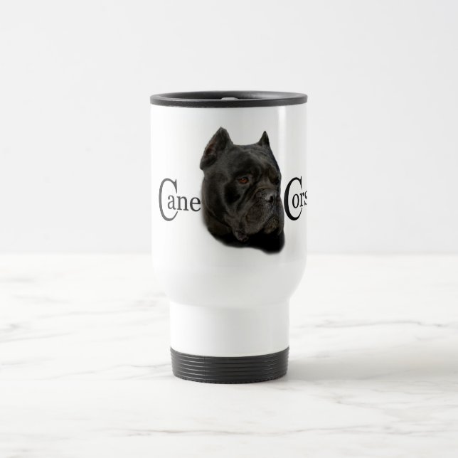 Black Cane Corso Travel Mug (Center)