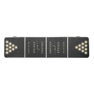 Black Canvas Couple Names with Date Beer Pong Table