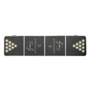 Black Canvas Hand Written Family Name Beer Pong Table