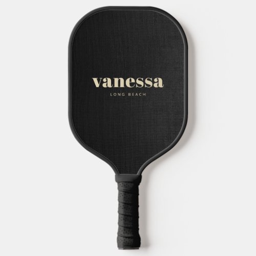 Black Canvas Minimal Modern Classic Name Pickleball Paddle