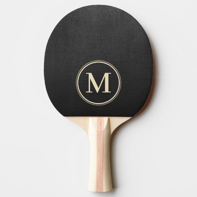 Black Canvas Monogram Ping Pong Paddle (Back)