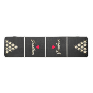 Black Canvas Vintage Heart Signature Beer Pong Table