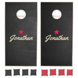 Black Canvas Vintage Star Signature Cornhole Set