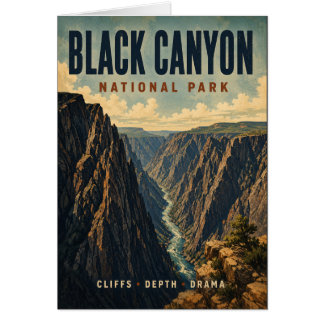 Black Canyon National Park Vintage Style Poster Cards