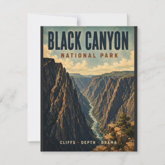 Black Canyon National Park Vintage Style Poster Note Card