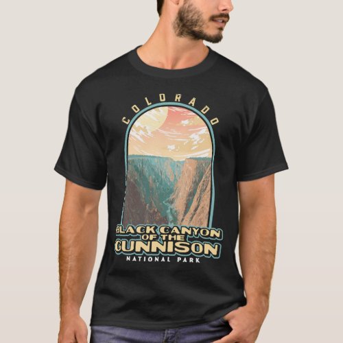 Black Canyon Of The Gunnison Colorado Wpa Style T_Shirt