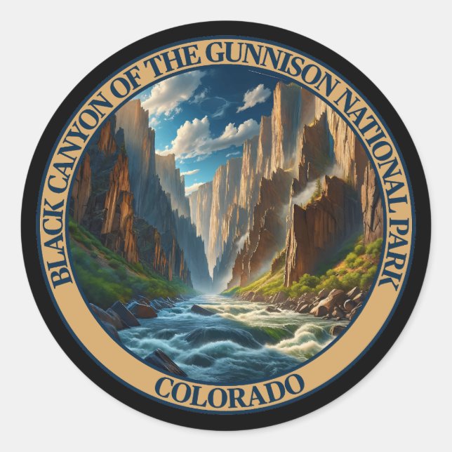Black Canyon of the Gunnison National Park Classic Round Sticker (Front)