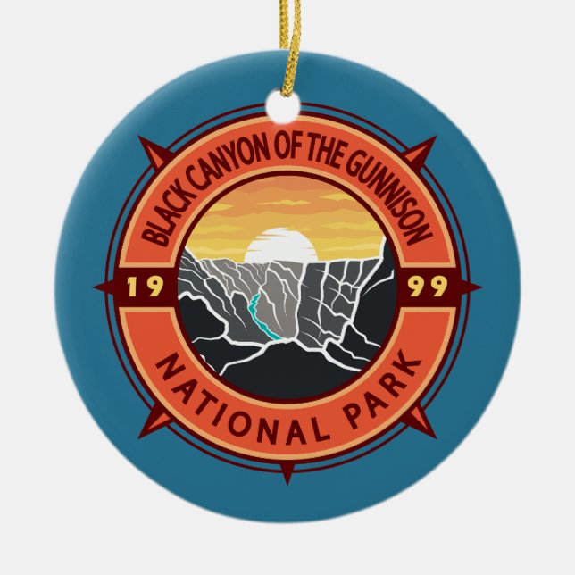 Black Canyon Of The Gunnison National Park Compass Ceramic Ornament (Front)