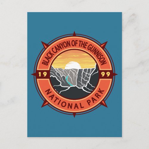 Black Canyon Of The Gunnison National Park Compass Postcard