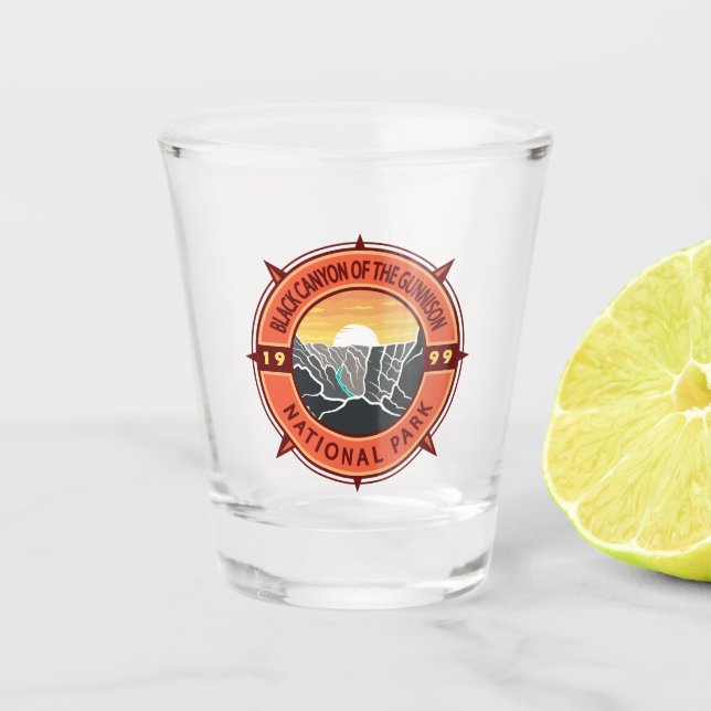 Black Canyon Of The Gunnison National Park Compass Shot Glass (Front)