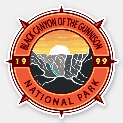 Black Canyon Of The Gunnison National Park Compass Sticker