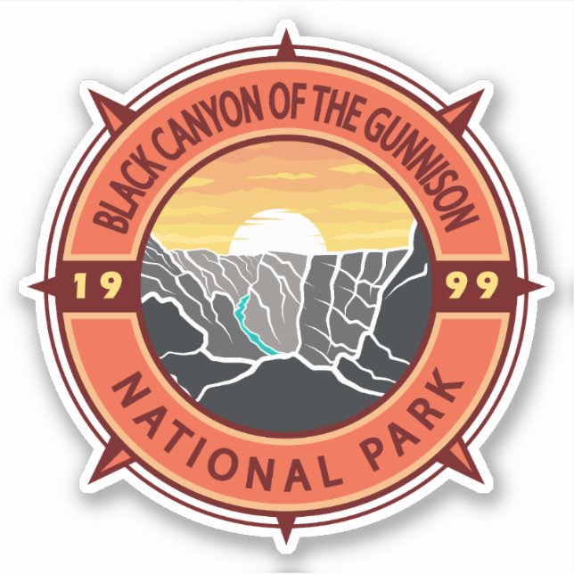 Black Canyon Of The Gunnison National Park Compass Sticker (Front)