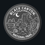 Black Canyon Of The Gunnison National Park   Magnet<br><div class="desc">Black Canyon monoline design. The park surrounds part of a deep,  steep-walled gorge carved through Precambrian rock by the Gunnison River. Wildlife includes mule deer,  elk and golden eagles.</div>