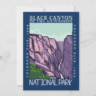 Black Canyon Of The Gunnison National Park Retro  Holiday Card