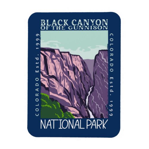 Black Canyon Of The Gunnison National Park Retro  Magnet