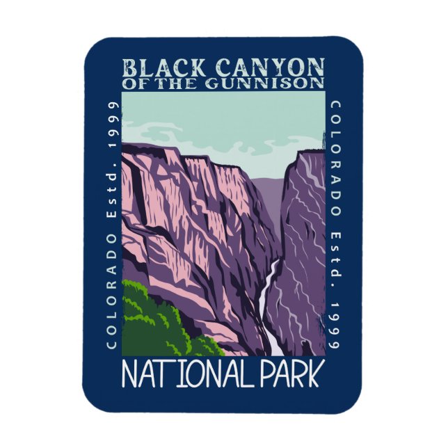 Black Canyon Of The Gunnison National Park Retro  Magnet (Vertical)